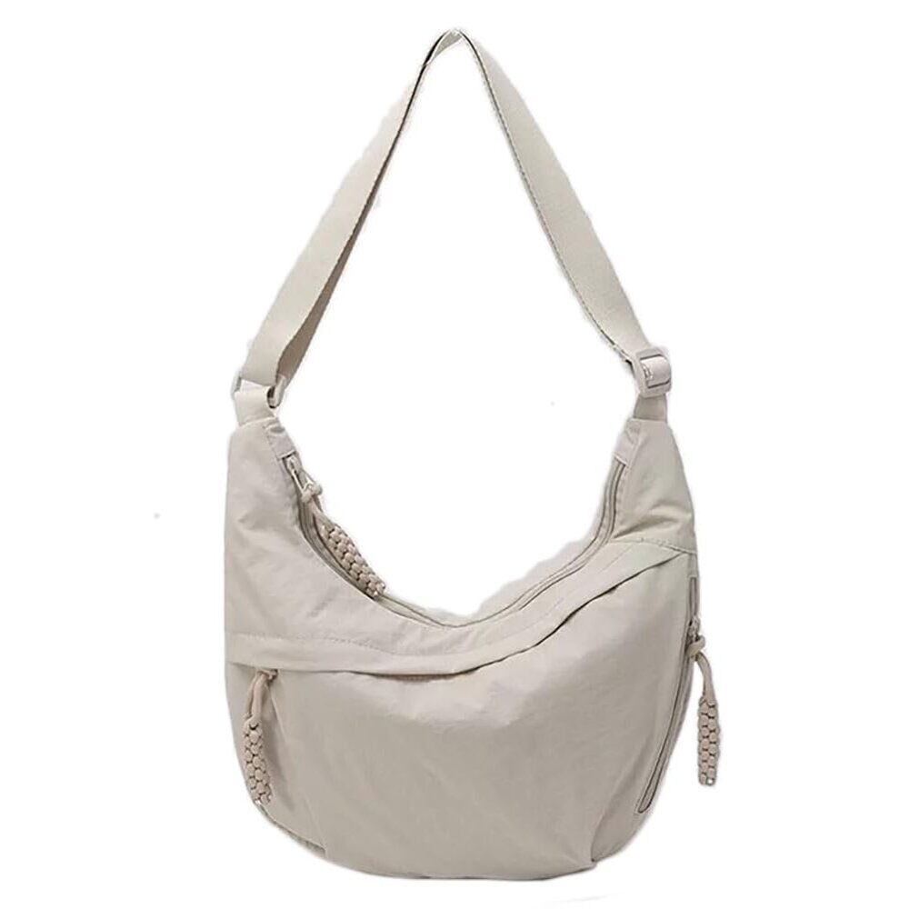 Hobo Bag for Women Men Crescent Shoulder Bag Retro Nylon Canvas Crossbody